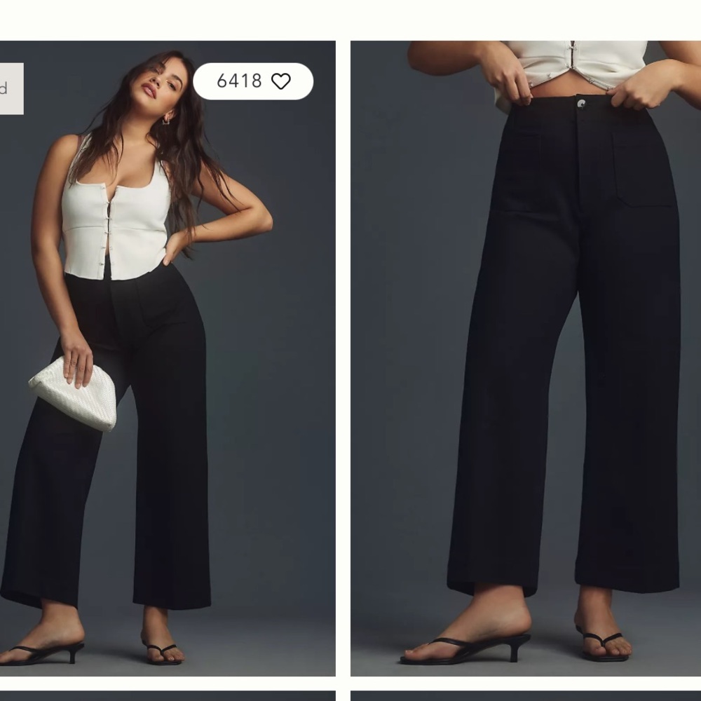 Anthropologie Maeve Colette ponte knit trouser pant in black 32 or 12/14